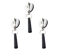 ifundom 3pcs Retractable Keychain Steel Wire Key Ring Silicone Plastic Hanging Hook Load-Bearing Strong Tear Resistant for Small Accessories Can Be Hung on Belts