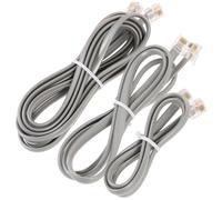 ifundom 3pcs Rj12 Telephone Cord with 6p6c Flat Cable Wire Copper Pvc