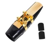 ifundom 3pcs Saxophone Ligature Clip Alto Sax Reed Teeth Cushion Cap Professional Saxophone Pads Metal Ligature for Secure Reed Holding Portable Design