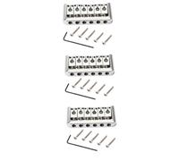 ifundom 3pcs Silver Fixed Bridge Tailpiece for Electric Guitar Replacement Installation Standard String Spacing Saddles Design