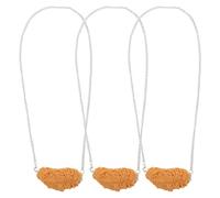 ifundom 3pcs Simulation Fried Chicken Pendant Necklace - Funny Food Charm Chicken Wings Link Chain Necklace For Women Men Novelty Jewelry