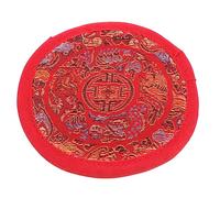ifundom 3pcs Singing Bowl Mat Tibetan Buddhism Art Craft for Buddha Hall Matters Style Red Cloth Cover