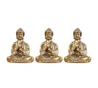 ifundom 3pcs Small Buddha Ornament Mini Buddhist Statue in Brass Retro Style and Lifelike Appearance, Feng Shui Buddha Figurines for Home and Living Room Decoration, Desktop Ornaments