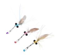 ifundom 3pcs Soft Teaser Refill for Cats Nature-inspired Interactive Gentle Plume Replacement for Indoor Kittens Engaging Fun for Home Use