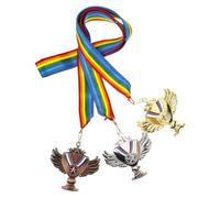 ifundom 3pcs Sports Award Medals with Comfortable Ribbon for Participation Competitions and Party Favors Versatile Keepsake for Winners and Celebrations