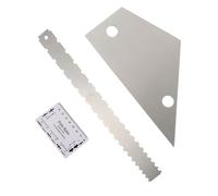 ifundom 3pcs Stainless Steel Guitar Leveling Tool Set with Notched Straight Edge for Electric Guitar and Bass, Silver String Action Gauge Ruler to Check Fingerboard Straightness and Fret