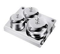 ifundom 3pcs Stainless Steel Jars with Lid Nail Metal Cup 35x20x5mm High Gloss Versatile Design Convenient for Mixing Acrylic Liquid and Powder Personal and Nail Salon Use