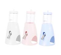 ifundom 3pcs Standing Hamster Water Bottles with Holder and Rolling Bead Dispenser Portable Drinkers for Small Animals Including Chinchillas Rabbits Squirrels Easy to Clean and Use