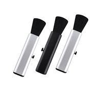 ifundom 3pcs Telescopic Guitar Cleaning Brush Set Adjustable Dust Brush for Guitar Ukulele Guzheng and Piano Soft Bristles Silver and Black