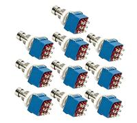 ifundom 3pdt with Control LED Status Light 10pcs 9-pin Metal Blue Guitar Effects Pedal Foot Switch for Rewiring Vintage Pedals Suitable for True Bypass Stomp Box
