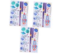 ifundom 3sets Astronaut Growth Chart Wall Decal Removable Height Measurement Sticker for Boys and Girls Rooms Space-Themed Decor for Nursery and Bedroom Fun and Creative Wall Art