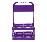 ifundom 4 Bottles Folding Beer Basket Bottle Holder Plastic Wine Rack with Comfortable Grip Portable Beer Basket with Handle for Camping and Bar Use