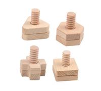 ifundom 4 Sets Wooden Educational Matching Screw for Safe Birch Material Construction Plaything Creative Geometric Shape Assembly Enhances Hand-eye Coordination and Thinking Skills