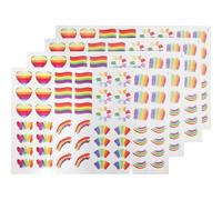 ifundom 4 Sheets Rainbow Pride Face Decals Self-Adhesive Rainbow Stickers Heart Love Stickers for Pride Month Party Decorations and