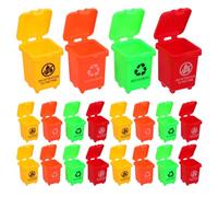 ifundom 40PCS Miniature Trash Cans for Role Play Plastic Tiny Recycling Bins for Dollhouse Playroom Organization Montessori Sorting Multipurpose Storage Pretend City Accessories