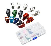 ifundom 45pcs Thumb Finger Picks with Storage Box Lightweight Stainless Steel Guitar Picks for Bass Acoustic Guitars Ultra-thin Design for Professionals and Collectors