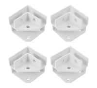 ifundom 4pcs Aluminum Alloy Corner Clamp Glass Fixing Clips 8-12mm Thick White Right Angle Reinforcement Connector for Tile and Garden Box Boundaries, Indoors, Professional Construction