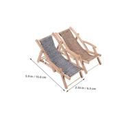 ifundom 4pcs Beach Chair Model Miniature Dollhouse Decoration Miniature Lounge Chair Model Mini Accessories Simulation Cloth
