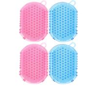 ifundom 4pcs Body Meridian Pressure Brush Set Double Sided Handheld Meridian Massage Brushes Soft Scalp Cleansing Palm Comb Bathroom Household Pet Scrub Travel Pocket