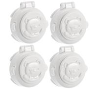 ifundom 4Pcs Child Proof Button Cover Baby Safety Protective Cover for Children Cartoon Lovely Shape ABS Material Safety Protection Double Protection Washing Machine Button Lock