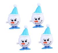 ifundom 4pcs Christmas Theme Snowman Wind-up Toys for Boy Girl Clockwork Toys Walking Function for Christmas Decorations