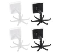 ifundom 4pcs Cookware Holder Spatula Holder Rotatable Utensil Hanger Multi-Claw Design Wall-Mounted Installation Abs Material Unique Design Fresh and Beautiful Texture Kitchen Utensil