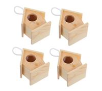 ifundom 4pcs Diy Bird House Kit Unfinished Wood Bird Houses for Garden Sparrow Nesting Boxes Hanging Birdhouse Decorations