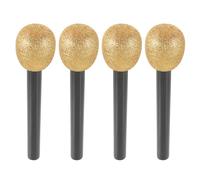 ifundom 4pcs Fake Microphone Prop - Plastic Party Decor Mic - Bling Glitter Popular Singer Microphone Toy for Kids Birthday Party Favors Halloween Christmms Cosplay