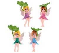 ifundom 4pcs Garden Fairy Girl Resin Figurines Weather-resistant Lotus Ornament Creative Outdoor Decoration Miniature Fantasy Sculpture for Whimsical Landscape