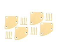 ifundom 4pcs Guitar Neck Plate for Electric Guitar and Bass Joint Plate Screws Lightweight Connecting Board for Easy Installation Gold Finish