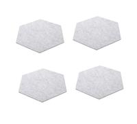 ifundom 4pcs Hexagon Soundproofing Pads Silver Grey Felt Wall Sound Insulation Mats Self-adhesive Acoustic Tiles for Home Office Background Decoration