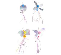 ifundom 4pcs Interactive Cat Teaser Wand Replacement Heads with Bell and Colour Film, Fun Pet to Cat's Mood and Stress, for Play Random Color