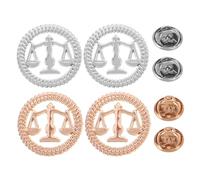 ifundom 4pcs Legal-themed Brooch Justice Scale Lapel Pin for Lawyers Judges Vintage Per Pack Law Student Brooch Accessory for Suit Collar