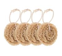 ifundom 4pcs Loofah Sponge Scrubber Natural Strong Water Absorbing Easy to Dry Brown Kitchen Cleaning Sponge Convenient Dishwashing Loofah for Kitchen Use