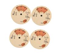 ifundom 4pcs Melody Tool Wooden Chord Wheel Circle of Fifths Wheel for Guitar Accessories Musicians Learning Instrument Melody