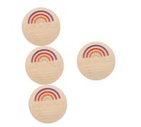 ifundom 4pcs Milestone Sign Wooden Monthly Card for Newborn Announcement Milestone Record Discs Rainbow Design Safe Material Photo Prop for First Year Memories