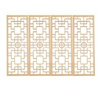ifundom 4Pcs Mini House Screen Model, Chinese Style Miniature Furniture Wood Windows Screen, Miniature Decorative Screen for Dollhouse Room Decor, 11.8cm x 4.2cm