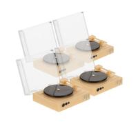 ifundom 4pcs Miniature Dollhouse Kit Tiny Record Player Model for Living and Bedroom Decor Compact DIY Mini CD Player Furniture Accessory for Dollhouse Scenes
