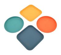 ifundom 4pcs Multifunctional Shallow Pet Plates for Small Dogs and Cats Easy-clean Food Bowls for Puppies Indoor Short-legged Cats Suitable for Wet Food Dry Kibble and Treats