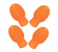 ifundom 4pcs Orange Silicone Drumstick Covers for Quiet Practice Noise Reduction Dampers for Home Use Stable Mute Tips Protecting Drums for Silent Drumming and Skill Improvement