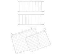 ifundom 4pcs Pet Climbing Platform White Stainless Steel Grid Rectangle Bird Perch Stand Ladder for Parakeet Cockatiel Hamster Guinea Pig Cage Playground