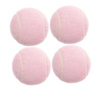 ifundom 4Pcs Playful Rubber Tennis Balls for Beginners Training High Visibility Practice Balls with Comfortable Grip for Young Players the Court