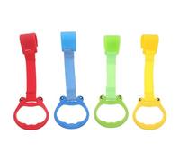 ifundom 4pcs Playpen Cartoon Pattern and Pull-up Rings Grab Handles for Boy Girl Walking Exercises Cot Hanging Rings for Boy Girl Training