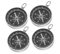 ifundom 4pcs Portable Aluminum Alloy Compass Keychain Compact Survival Navigation Pendant for Camping Hiking Outdoor Sports Travel and Emergency Use
