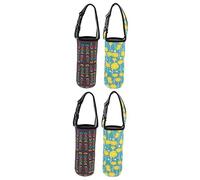 ifundom 4pcs Portable Insulated Water Bottle Cover Multi-Functional Sleeve for Travel and Outdoor Use Scalding Design Hand Strap Fits Bottles Green Floral