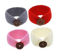 ifundom 4pcs Red Headband Boys and Girls Hair Ties Head Wraps for Girls Months Fashionable and Charming Hair Accessory
