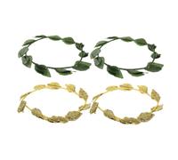 ifundom 4pcs Roman Leaf Wreath Crown Gold Green Handcrafted Cosplay Headpiece for Women Bridal Goddess Wedding Party Renaissance Costume Accessories