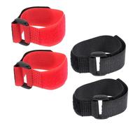 ifundom 4pcs Rooster Anti-hook Neck Rings with Ring Buckle and Sticky Strap Poultry Noise Reduction Collars for Crowing Control Comfortable Fit Preventing Disturbance Black Red