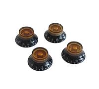 ifundom 4pcs Round Guitar Knobs Volume Tone Control Knobs Black White Letters for Electric Guitar Parts Replacement