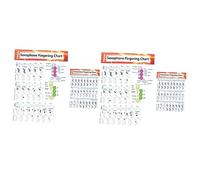 ifundom 4pcs Saxophone Practice Charts for Novice Experienced Players Coated Paper Music Chords Guide Saxophone Reference for Learning Mastering Techniques